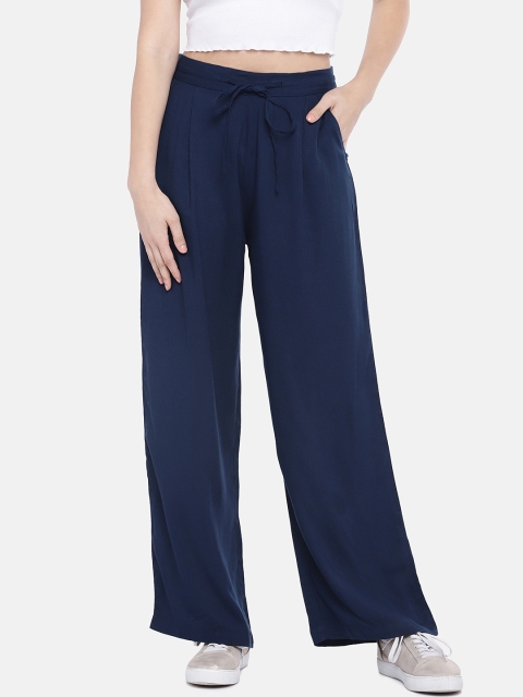 

Globus Women Navy Blue Regular Fit Solid Regular Trousers