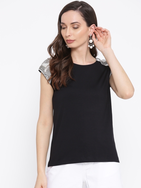 

I AM FOR YOU Women Black Solid Top