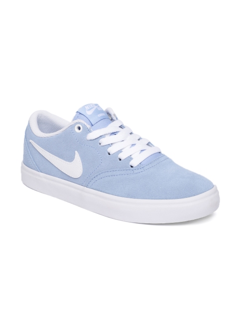 

Nike Women Blue & White Suede Skateboarding Shoes