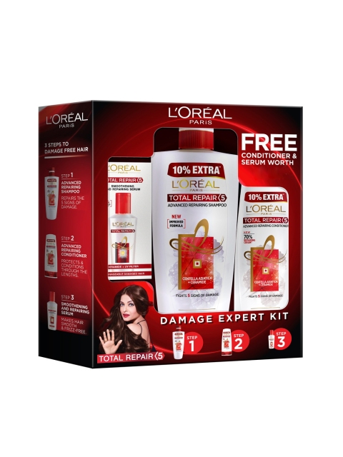 

L'Oreal Paris Total Repair 5 Shampoo + Conditioner + Serum Set, Red