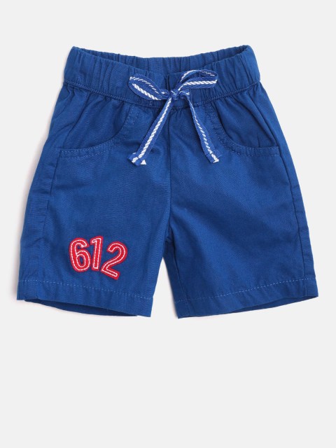 

612 league Boys Blue Solid Regular Shorts