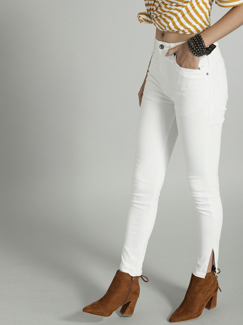 

Roadster Women White Skinny Fit High-Rise Clean Look Stretchable Jeans