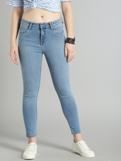 

Roadster Women Blue Skinny Fit Mid-Rise Clean Look Stretchable Cropped Jeans