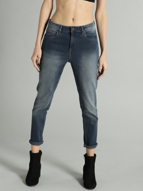 

The Roadster Lifestyle Co Women Navy Blue Skinny Fit Mid-Rise Clean Look Stretchable Jeans