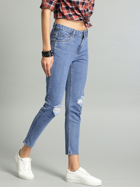 

Roadster Women Blue Skinny Fit Mid-Rise Mildly Distressed Stretchable Jeans