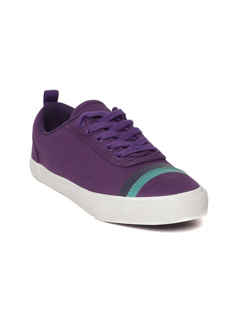 

United Colors of Benetton Women Purple Striped Detail Sneakers