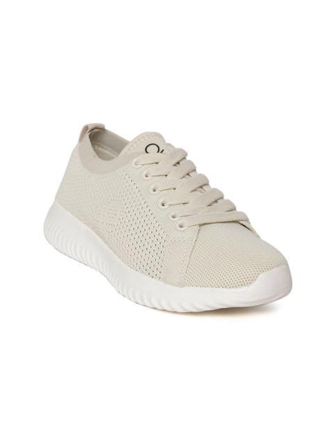 

United Colors of Benetton Women Beige Woven Design Sneakers