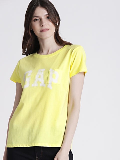 

GAP Women's Yellow Originals Pocket T-Shirt