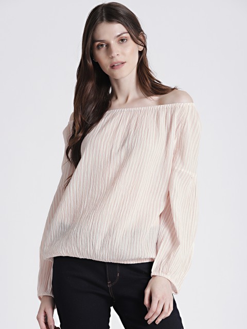 

GAP Women's Pink & White Stripe Pure Cotton Top
