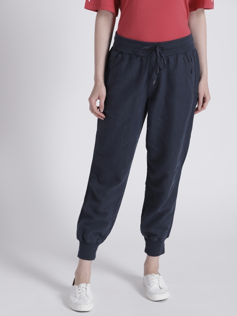 

GAP Women's Drawstring Joggers in Linen, Navy blue