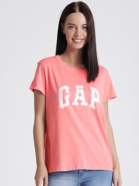 

GAP Women's Coral Pink Originals Pocket T-Shirt