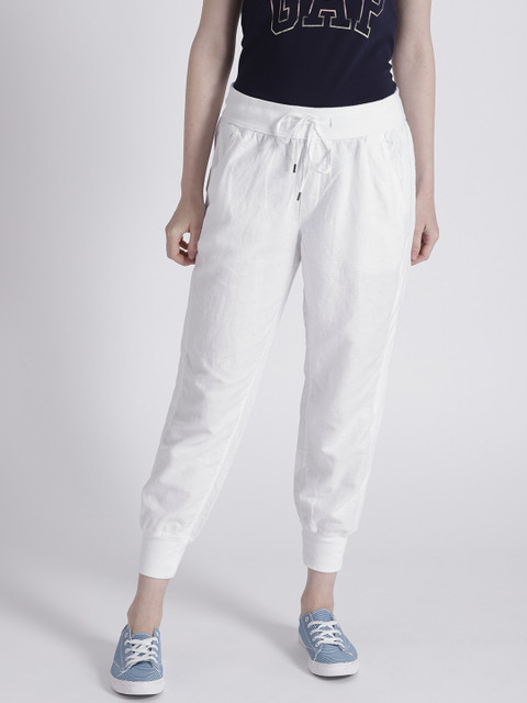 

GAP Women's Drawstring Joggers in Linen, White
