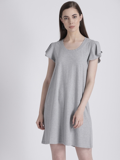 

GAP Women Flutter Sleeve Swing Dress, Grey melange