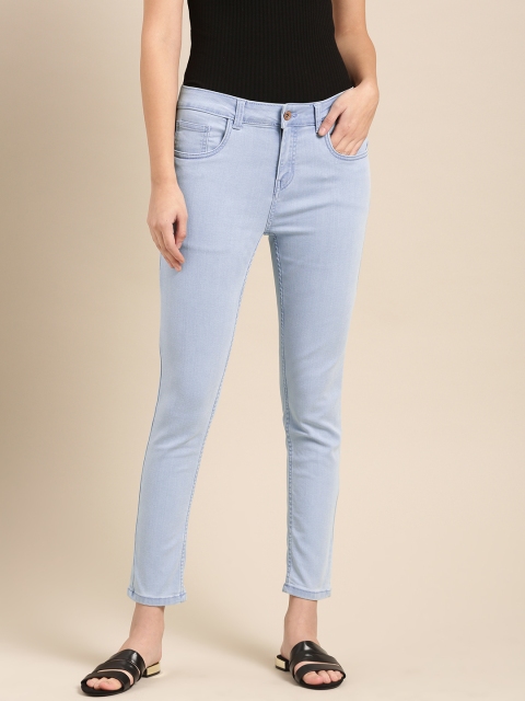 

ether Women Blue Skinny Cropped Fit Mid-Rise Clean Look Stretchable Jeans