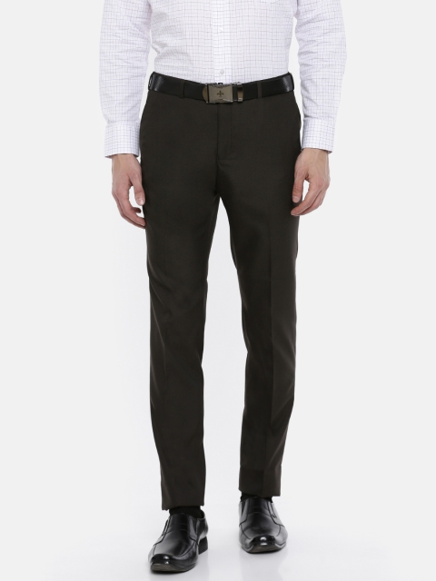 

Raymond Men Coffee Brown Slim Fit Solid Formal Trousers