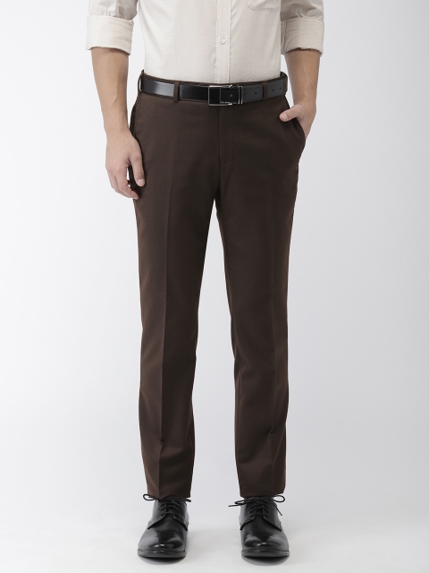 

Raymond Men Brown Slim Fit Solid Formal Trousers