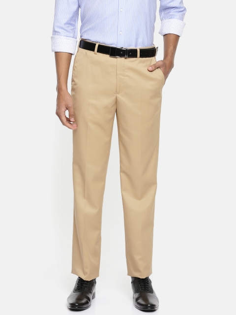 

Park Avenue Men Beige Regular Fit Solid Formal Trousers