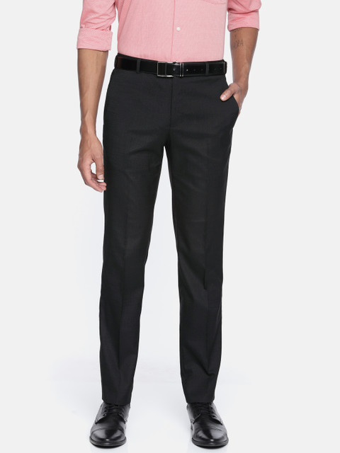 

Raymond Men Black Slim Fit Solid Formal Trousers