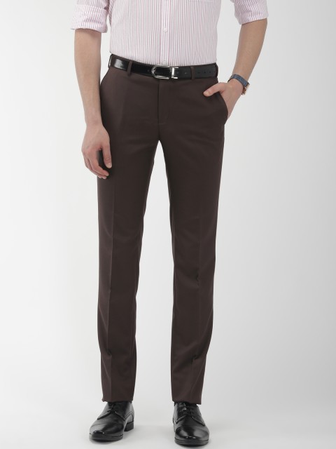 

Raymond Men Brown Slim Fit Solid Formal Trousers