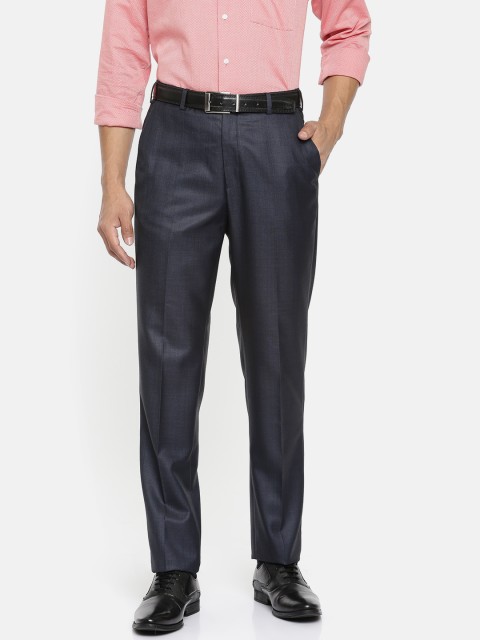 

Park Avenue Men Navy Blue Regular Fit Solid Formal Trousers
