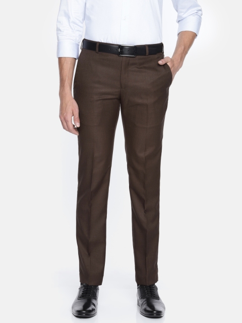 

Raymond Men Coffee Brown Slim Fit Solid Formal Trousers