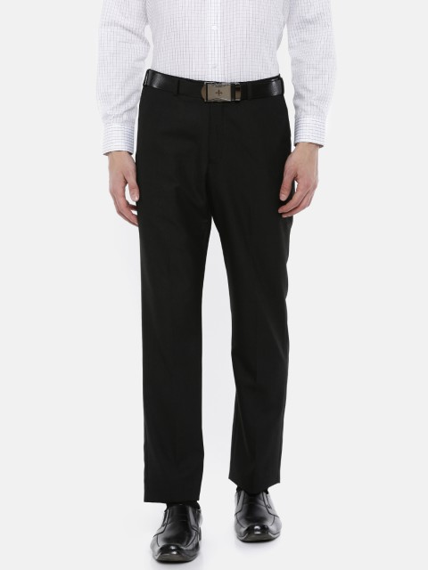 

Park Avenue Men Charcoal Grey Solid Formal Trousers