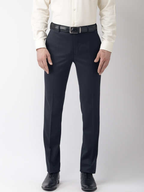 

Raymond Men Navy Slim Fit Solid Formal Trousers, Navy blue