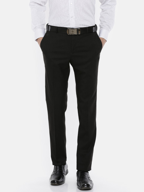 

Raymond Men Brown Slim Fit Self Design Formal Trousers