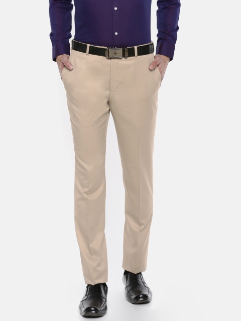 

Raymond Men Beige Slim Fit Solid Formal Trousers