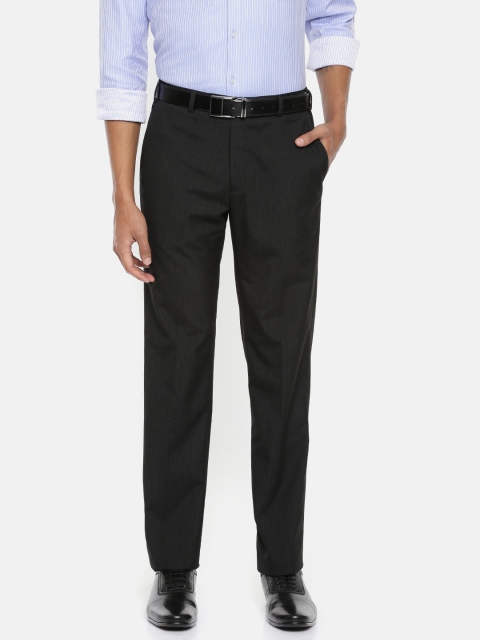 

Park Avenue Men Charcoal Grey Regular Fit Solid Formal Trousers