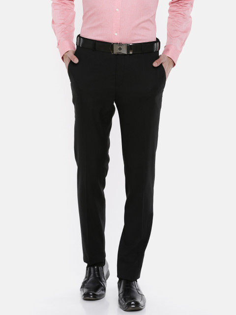 

Raymond Men Black Slim Fit Solid Formal Trousers