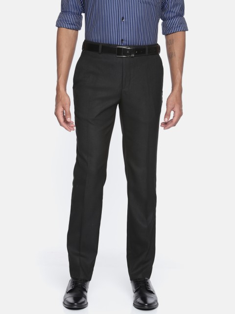 

Raymond Men Black Slim Fit Solid Formal Trousers