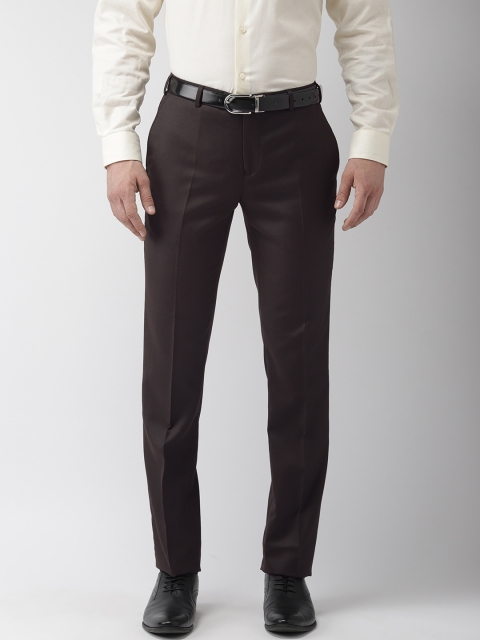 

Raymond Men Coffee Brown Slim Fit Solid Formal Trousers