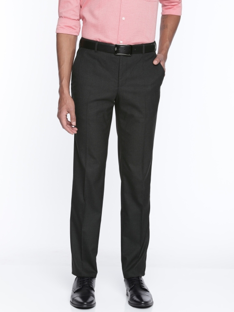 

Raymond Men Charcoal Slim Fit Solid Formal Trousers