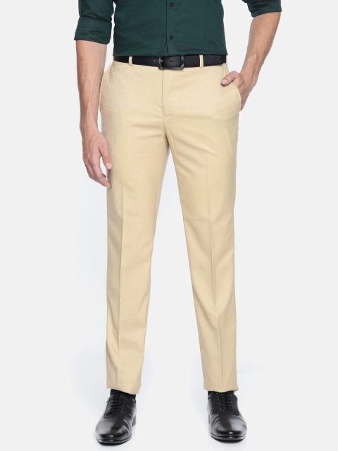 

Raymond Men Beige Slim Fit Solid Formal Trousers