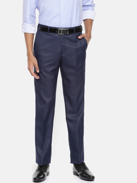 

Park Avenue Men Blue Regular Fit Solid Formal Trousers
