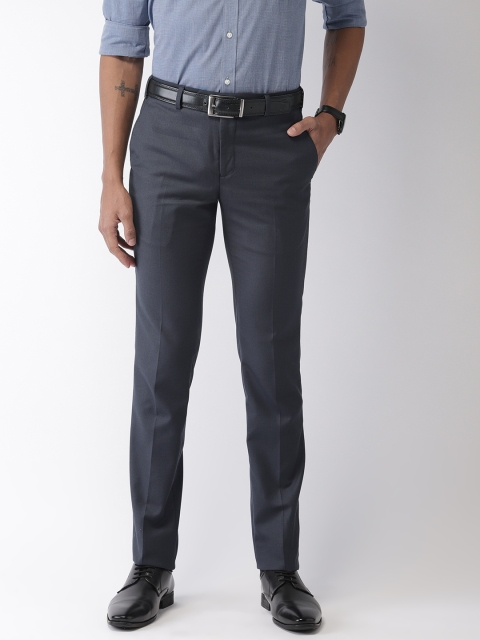 

Raymond Men Charcoal Grey Slim Fit Self-Design Formal Trousers