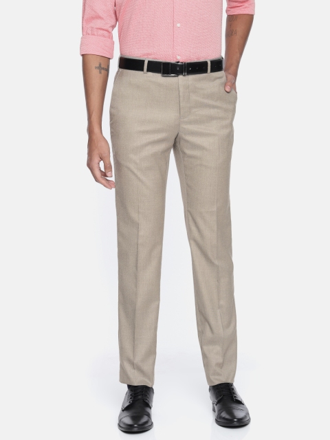 

Raymond Men Beige Slim Fit Solid Formal Trousers