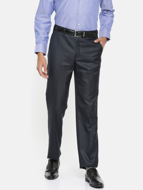 

Park Avenue Men Navy Blue Regular Fit Solid Formal Trousers