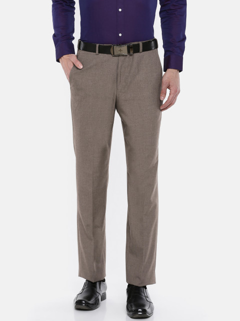 

Park Avenue Men Beige Kansas Fit Solid Formal Trousers