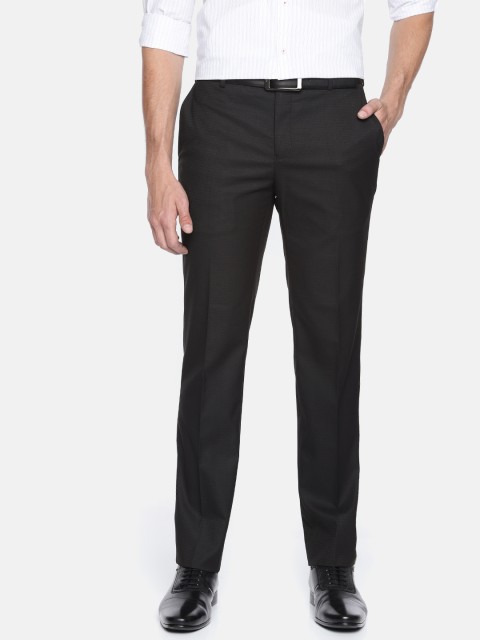 

Raymond Men Black Slim Fit Solid Formal Trousers