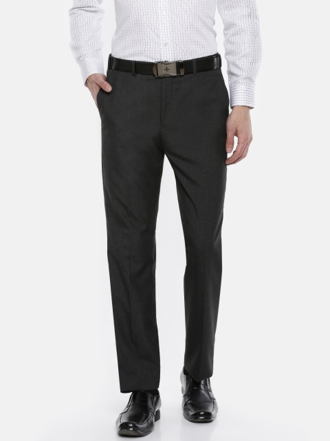 

Park Avenue Men Charcoal Grey Solid Formal Trousers