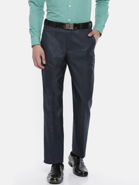 

Park Avenue Men Blue Self-Design Formal Trousers