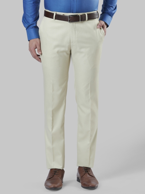 

Raymond Men Beige Slim Fit Solid Formal Trousers