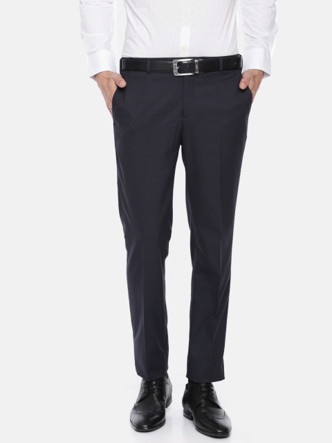 

Raymond Men Navy Blue Slim Fit Solid Formal Trousers