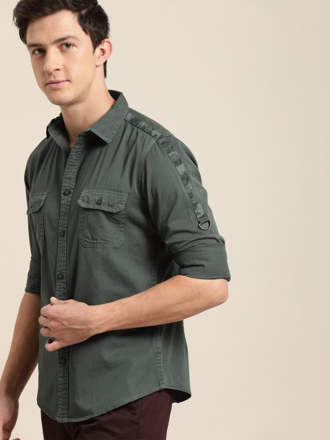 

Moda Rapido Men Grey Slim Fit Solid Casual Shirt