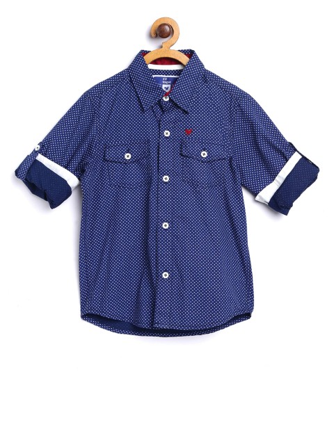 

612 league Boys Blue Regular Fit Printed Casual Shirt