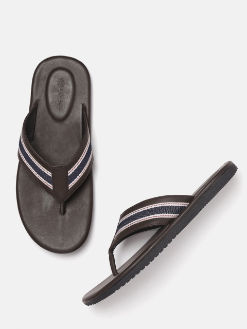 

Mast & Harbour Men Coffee Brown Striped Comfort Sandals