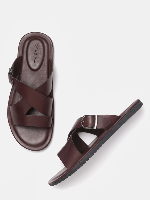 

Mast & Harbour Men Burgundy Solid Comfort Sandals