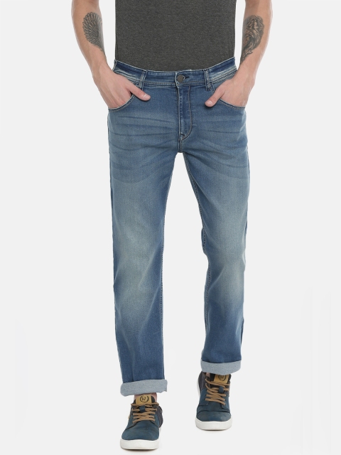 

John Players Men Blue Regular Fit Low-Rise Clean Look Stretchable Jeans